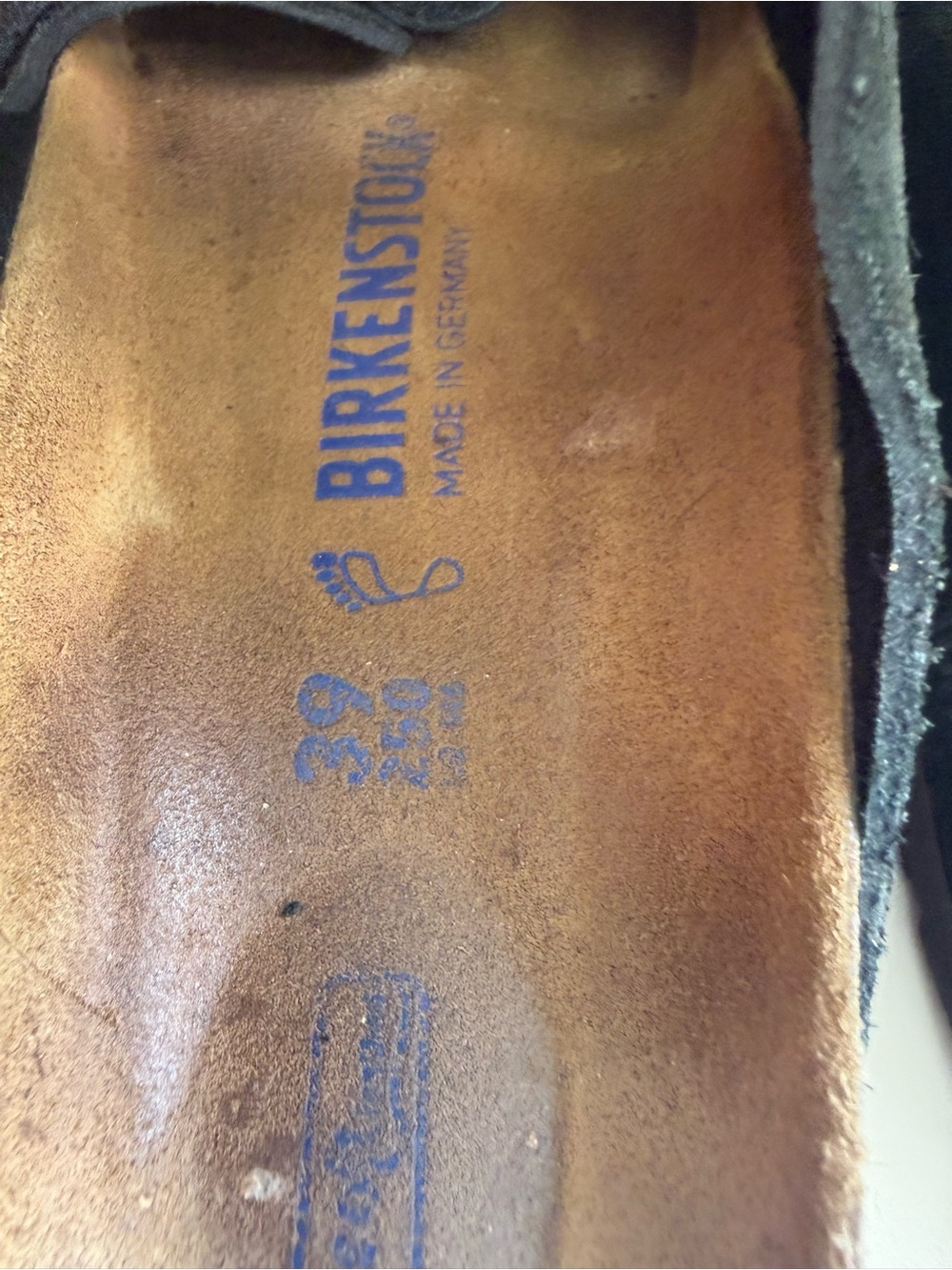 Birkenstock Arizona women size 8 soft footbed Black Two-Strap Suede Sandals - Picture 6 of 8